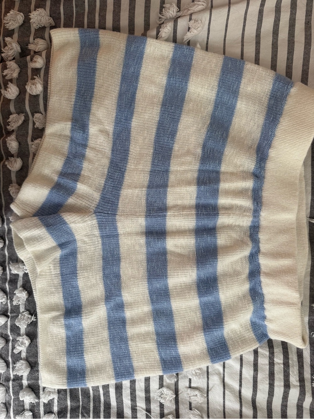 FP Movement by Free People Blue Striped Knit Shorts